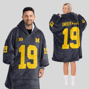 Michigan Wolverines - Football Unisex Blanket Hoodie Custom Name And Number